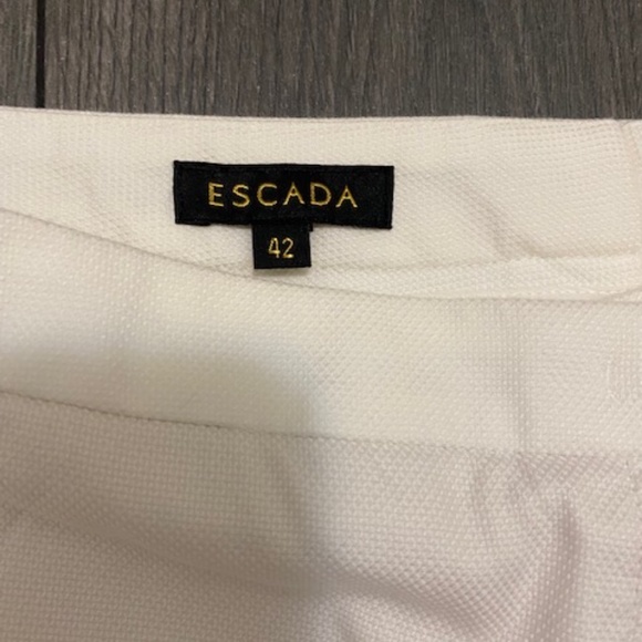 Escada Tamineh Straight-Leg White Cotton Pants Size EU 42/ US L - Picture 4 of 10